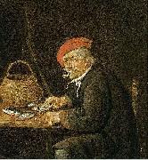 Quirijn van Brekelenkam Man Scaling Fish oil painting